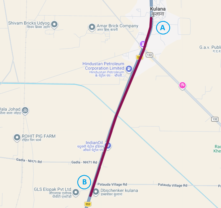 Kulana - Rewari (Both Side) - 2.70KM